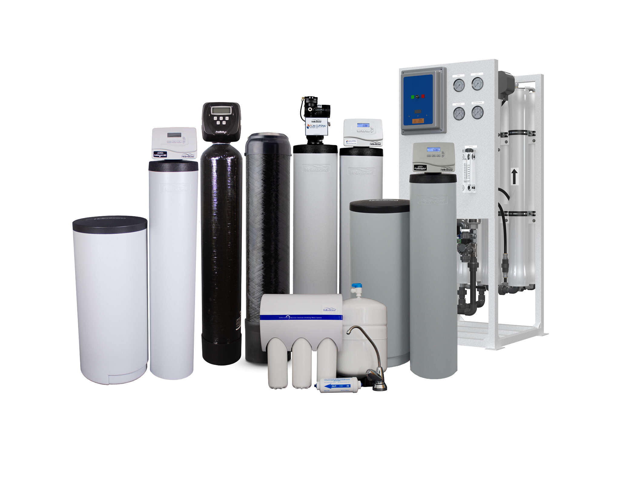 Custom combination water treatment system for iron and hard water